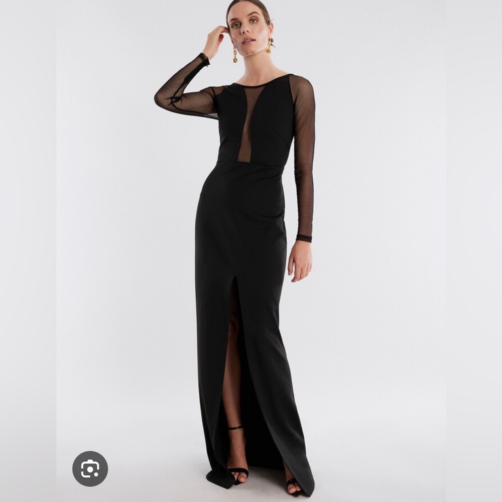 NWT BCBGMAXAZRIA Freya Sheer Illusion Gown